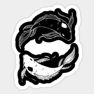 white on black spirit fish atla Sticker